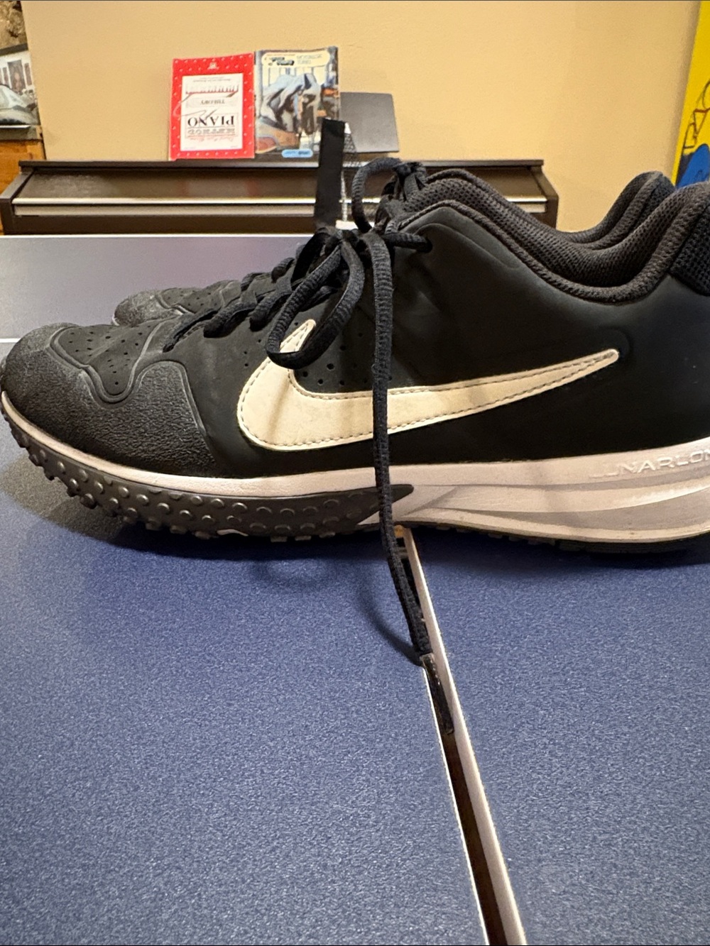 Nike Black turf shoes with White Swoosh and Gray Sole size 8